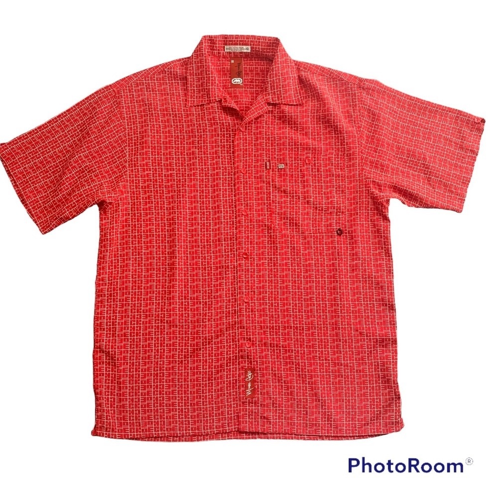MARC ECKO Vintage 90’s American Streetwear Design Button-Down Shirt Sz L